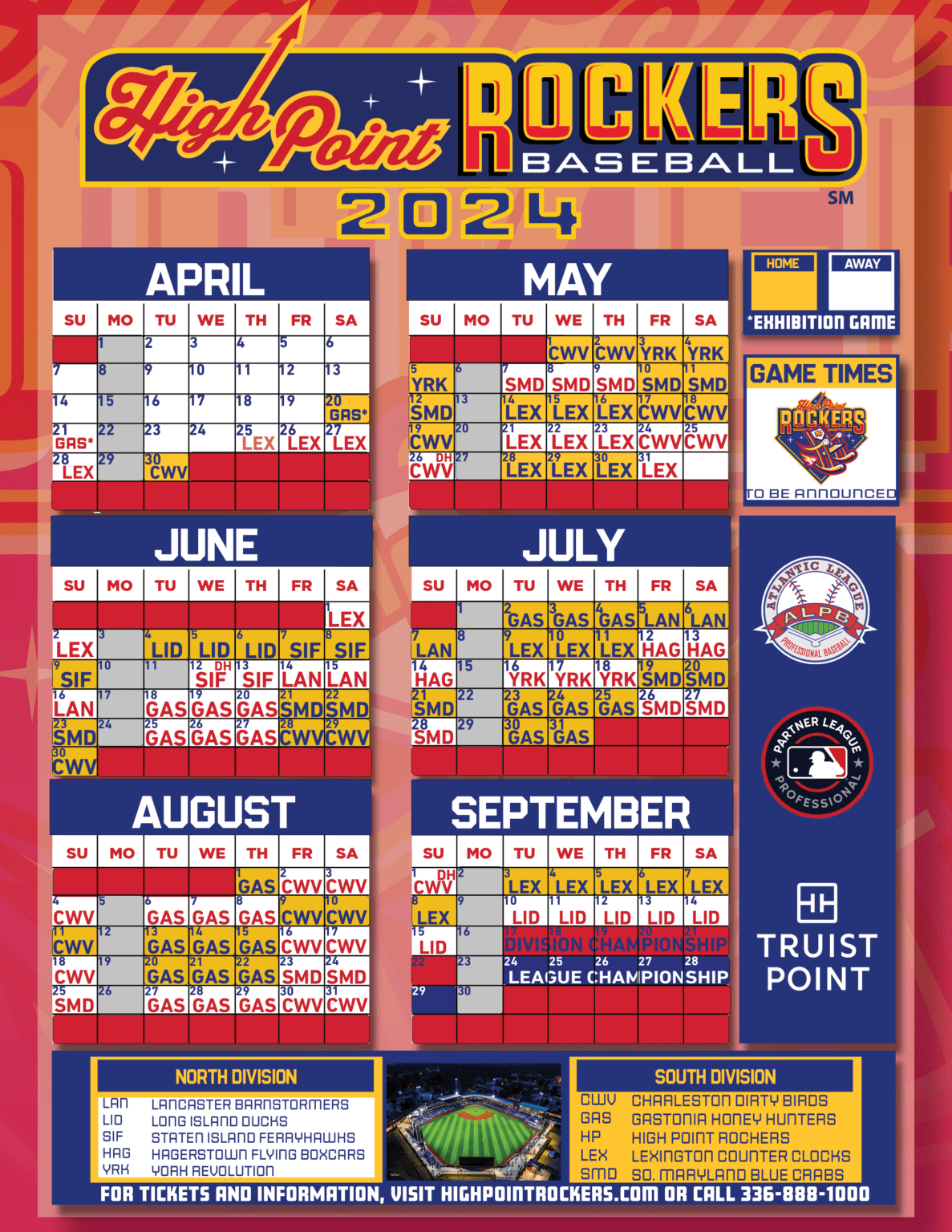High Point Rockers Baseball Team Schedule